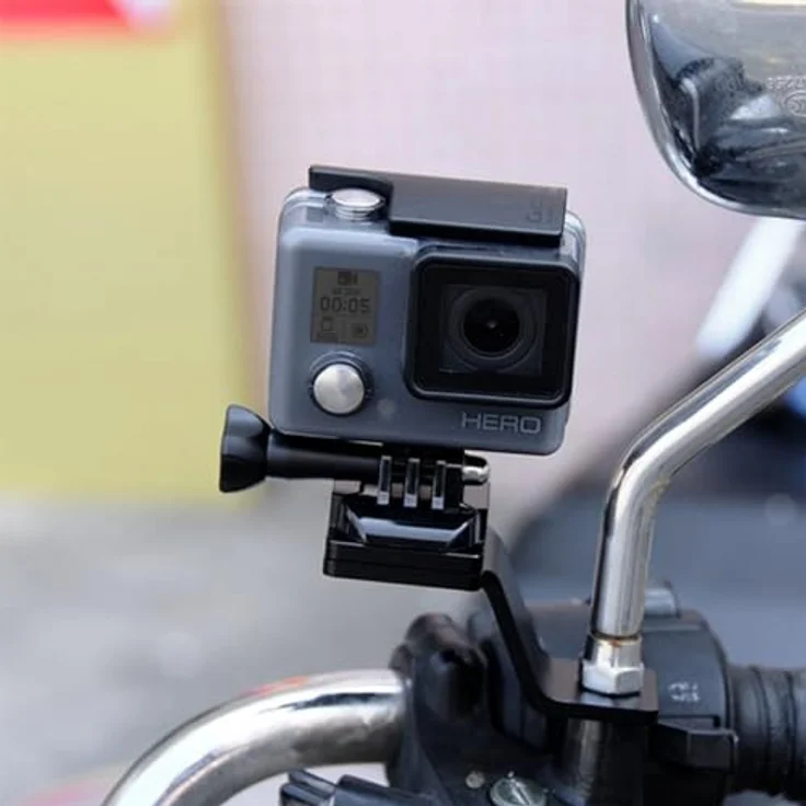 PULUZ Motorrad Halterung für GoPro Hero12/11/10/9/8/7/6/5, Insta360 Ace und DJI Osmo Action 4, Aluminium-Legierung, stabil und vielseitig einsetzbar – Bild 4