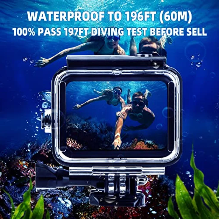 REDTRON wasserdichtes Gehäuse für GoPro Hero 8, 60M wasserresistente Tauchtasche mit Schnellmontage Klammer & 12 Anti-Fog-Einsätzen – Bild 5