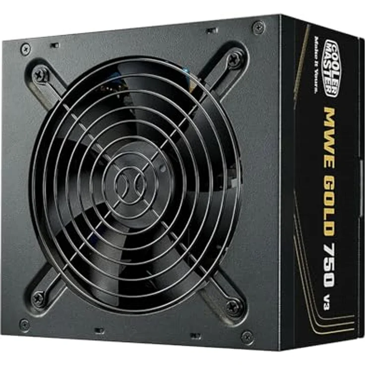 Cooler Master CooMas MWE 750 V3 Black, 750 W PC Netzteil mit hoher Effizienz und innovativen Kühltechniken, Schwarz – Bild 2