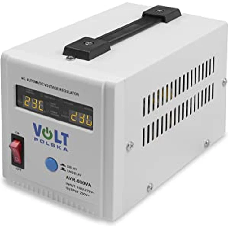 Volt Polska Spannungsstabilisator AVR 500VA, Eingangsspannungsbereich 150-270VAC, Schutzarten Überlast und Kurzschluss, 195x117x124mm – Bild 1