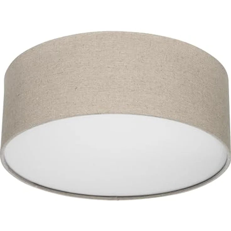REV Deckenleuchte - Deckenlampe rund 30cm mit Stoff-Lampenschirm im Vintage-Look, taupe, ideal für Schlafzimmer & Wohnzimmer – Bild 1
