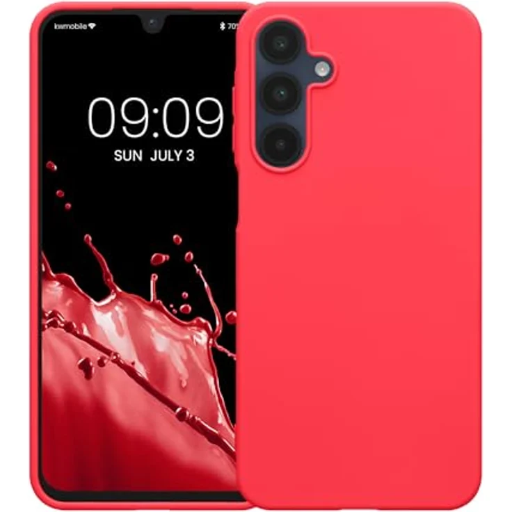 kwmobile Hülle Samsung Galaxy A16 5G - weiches TPU Silikon Case in Neon Pink, geeignet für kabelloses Laden – Bild 5