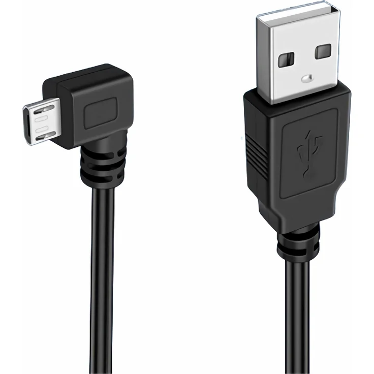 Bolwins G12 USB A auf Micro B Adapterkabel, 100cm links abgewinkelt, USB 2.0 Ladekabel für externe Festplatten, HDD, SSD und Kamera