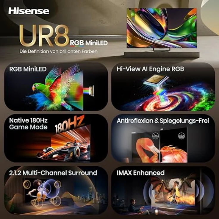 HISENSE 75UR8DS, 75 Zoll RGB MiniLED 4K SMART TV mit UHD Auflösung – Bild 3