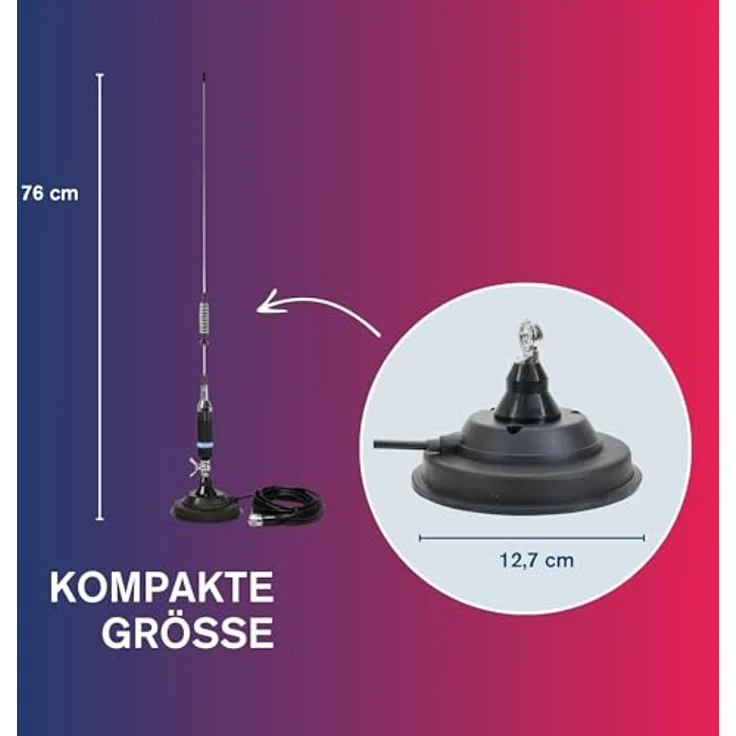 Albrecht 6335 S75 CB-Mobilantenne, 76 cm Magnetfußantenne für PKW, LKW und Transporter – Bild 7