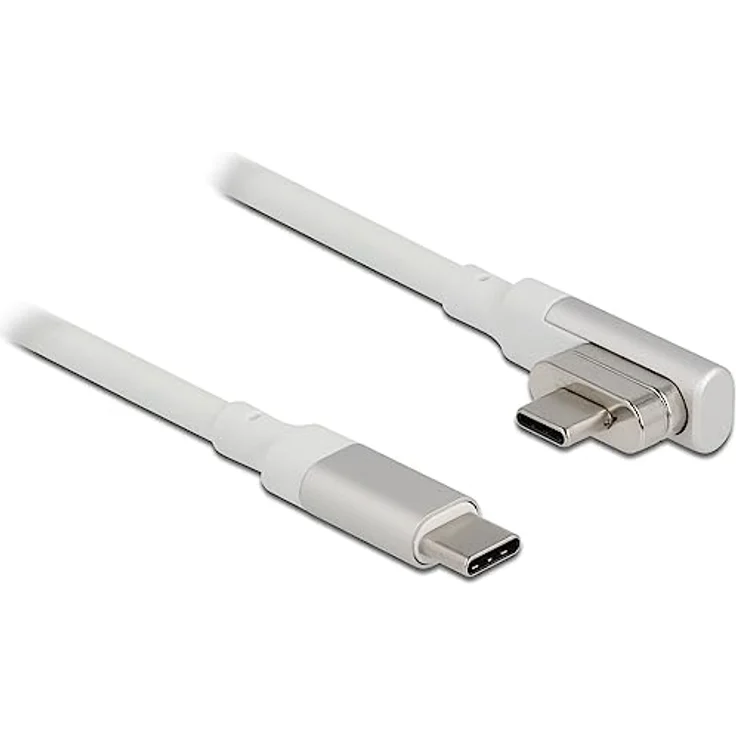 DeLOCK Magnetisches Thunderbolt 3 USB-C Kabel 4K 60 Hz gewinkelt 1,20 m, grau – Bild 1