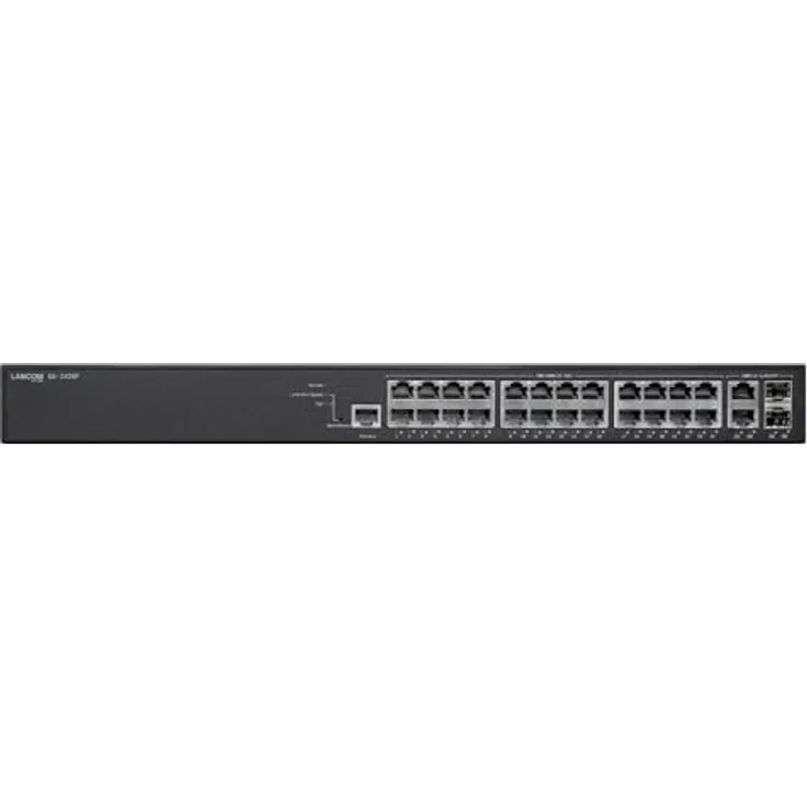 Lancom Systems LANCOM GS-2426P, Managed L2 PoE+ Switch mit 26 Ports, 24 Gigabit Ethernet, 2 Combo-Ports, 185 W PoE+, 52 GBit/s Durchsatz, Schwarz