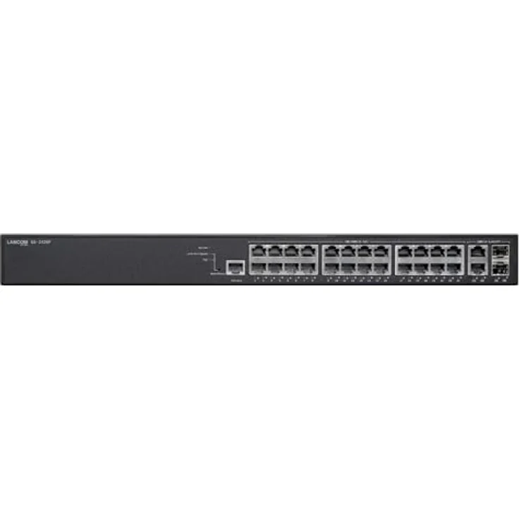 Lancom Systems LANCOM GS-2426P, Managed L2 PoE+ Switch mit 26 Ports, 24 Gigabit Ethernet, 2 Combo-Ports, 185 W PoE+, 52 GBit/s Durchsatz, Schwarz – Bild 1