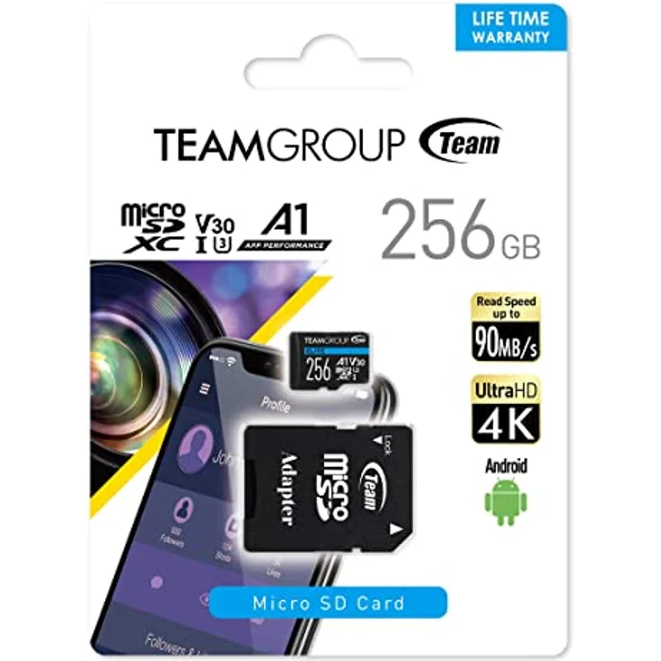 TEAM ELITE A1 - Flash-Speicherkarte (SD-Adapter inbegriffen) - 256 GB - A1 / Video Class V30 / UHS-I U3 - microSDXC (TEAUSDX256GIV30A103) – Bild 8
