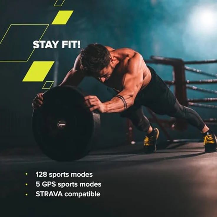 CANYON Smartwatch SW83, 3.4 cm IPS Fitness Uhr mit GPS, 128 Sportmodi, SpO2, Echtzeit Herzfrequenz, Schrittzähler, Stress- & Schlafmonitor, kompatibel mit STRAVA – Bild 4