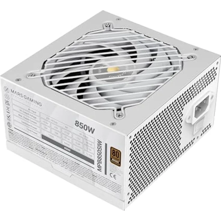 Mars Gaming MPB850SIW, 850 W ATX PC Netzteil mit 80 PLUS Bronze-Zertifizierung, Weiss, aktive Kühlung