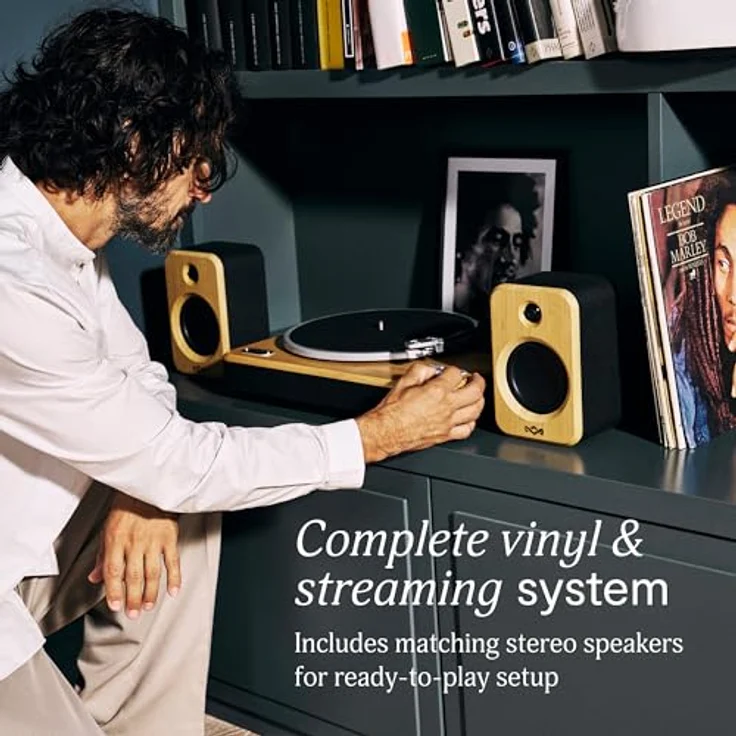 House of Marley Stir it Up Wireless 2, Bluetooth Plattenspieler mit 10W Lautsprechern, nachhaltig gefertigt aus Bambus, inkl. Audio-Technica Tonabnehmer – Bild 5