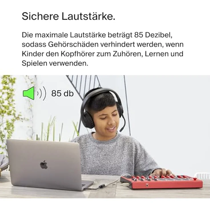 Belkin SoundForm Inspire kabelloser Over-Ear-Kopfhörer für Kinder, On-Ear-Kopfhörer für Mädchen und Jungen, Online-Unterricht, Reisen, integriertes Mikrofon – kompatibel mit iPhone, iPad, Galaxy usw. – Bild 3