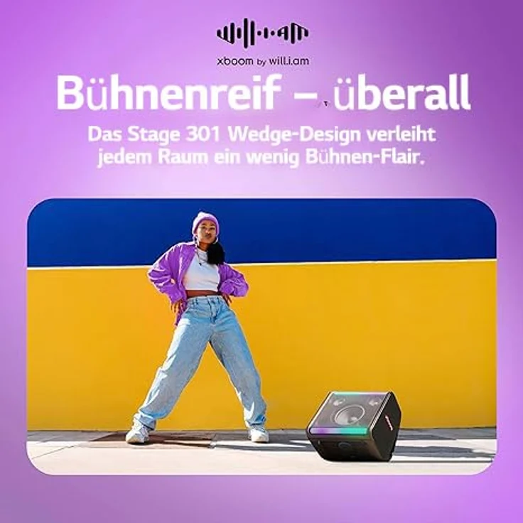 LG XBOOM Stage 301, Tragbarer Bluetooth Lautsprecher mit 120 W RMS, 12 Stunden Akkulaufzeit und AI Sound-Technologie, Schwarz – Bild 5