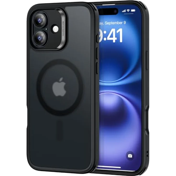 ESR iPhone 16 Hülle, MagSafe-kompatible, stoßfeste Militärnorm Schutzhülle, vergilbungsbeständig, kratzfeste Rückseite, schwarz – Bild 1