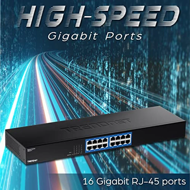 TRENDnet TEG-S17 16-Port Gigabit Switch, 16 x Gigabit RJ-45 Ports, 32Gbps Schaltleistung, lüfterloses Design, Metallgehäuse, internes Netzteil – Bild 5