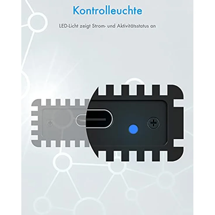 ICY BOX M.2 NVMe SSD Gehäuse, USB-C 3.1 Anschluss (Gen2, 10 Gbit-s), PCIe M-Key, Aluminium, schwarz – Bild 4