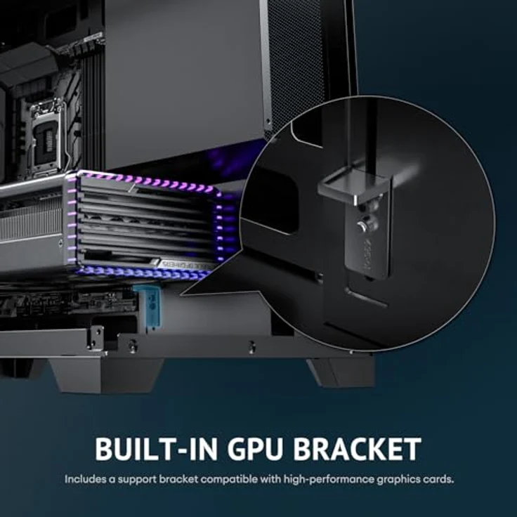 Antec FLUX M, ATX/Micro-ATX/ITX Midi Tower PC Gehäuse mit gehärtetem Glas und RGB-Beleuchtung, schwarz – Bild 10