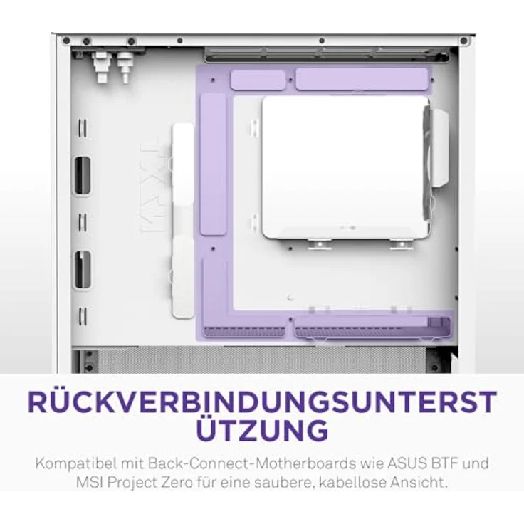 NZXT H3 Flow (2025), All White Midi Tower ATX Gaming Gehäuse mit Glasfenster, mATX/Mini-ITX, optimierte Luftzirkulation und Antistaubfilter – Bild 7