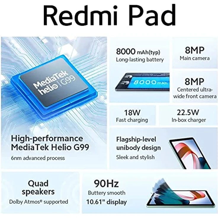 Xiaomi Redmi Pad 4 GB/128 GB, Silber EU – Bild 4