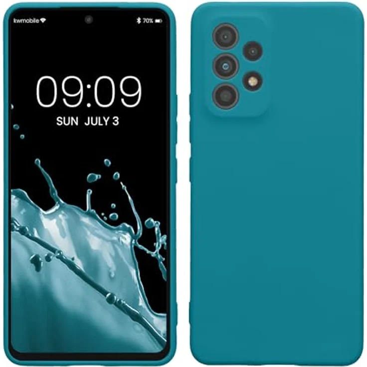 kwmobile Handyhülle für Samsung Galaxy A53 5G - weiches Silikon Case in Petrol matt, reißfest und rutschfest mit präzisen Ausschnitten für Knöpfe und Kamera. – Bild 1