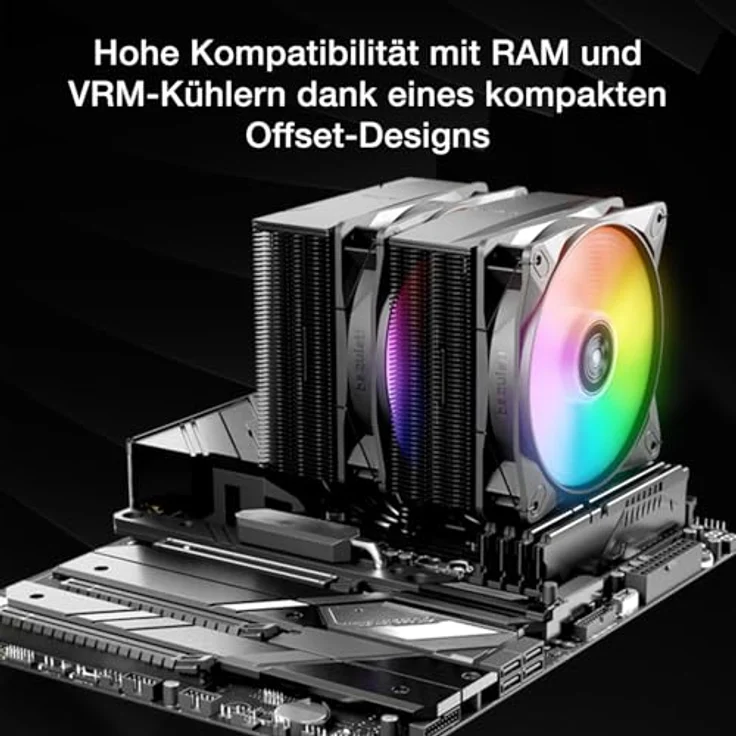 be quiet! Pure Rock Pro 3 LX CPU-Kühler - 120mm, schwarz, leistungsstarker Kühler mit 6 Heatpipes und 2x 120-mm-PWM-Lüfter – Bild 5