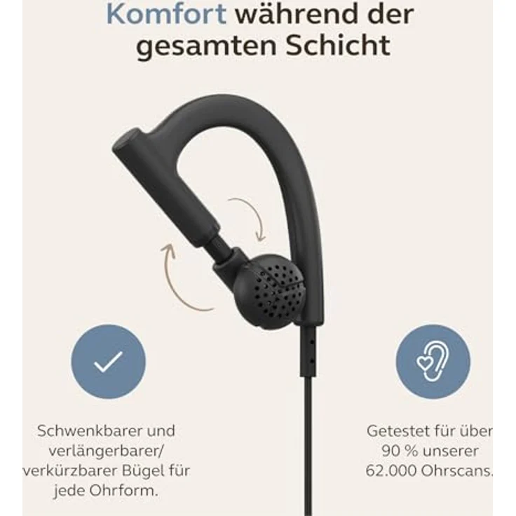 Jabra Perform 10, Wired Push-to-Talk Mono Headset mit USB-C-Anschluss für Teams im Einzelhandel, IP67 robust und leicht, unidirektionales Mikrofon – Bild 4