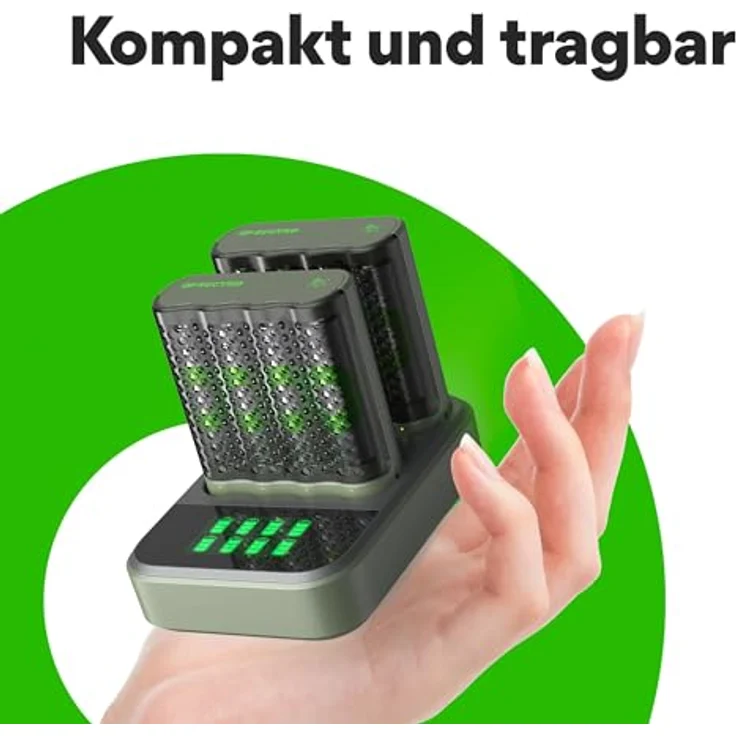 GP GP RECYKO 2 Stück USB Ladegerät Modell GP M452 inkl. 8X RECYKO AA 2600 mAh Akku & USB Dockingstation, schnelle Ladegeräte mit intelligenten Sicherheitsmerkmalen – Bild 3