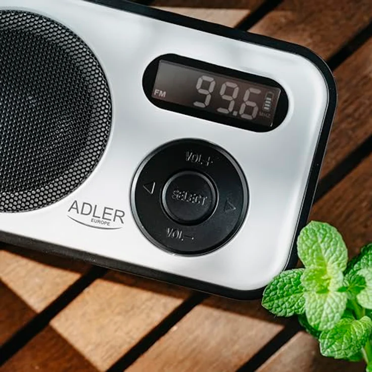 Adler AD 1906 PLL AM/FM Digitalradio, modernes Kofferradio mit USB-C, 20 Speicherplätzen, Alarmfunktion, weiß schwarz – Bild 9