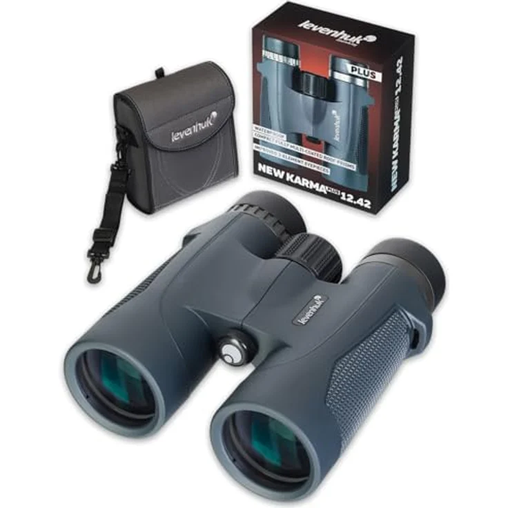 Levenhuk New Karma Plus 12x42, Kompaktes, Leichtes und Wasserdichtes Fernglas mit BaK4-Prismen & FMC-Linsen für Vogelbeobachtung, Jagd, Wandern & Konzerte – Bild 1
