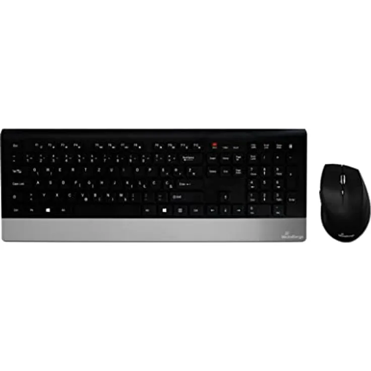 MediaRange Funk-Tastatur- und Maus-Set, Highline Serie, QWERTZ (Süd-Slawisch), schwarz/Silber