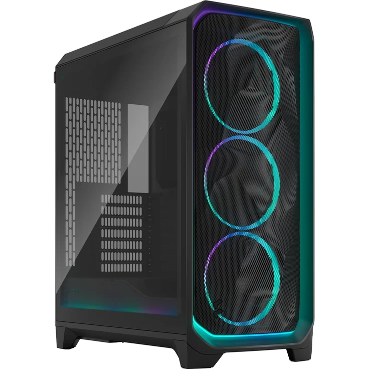 Fractal Design Meshify 3 Ambience Pro RGB TG Light, Midi-Tower PC-Gehäuse für E-ATX, schwarz, mit 3x 140-mm-RGB-Lüftern und Tempered Glass-Seitenteil – Bild 1