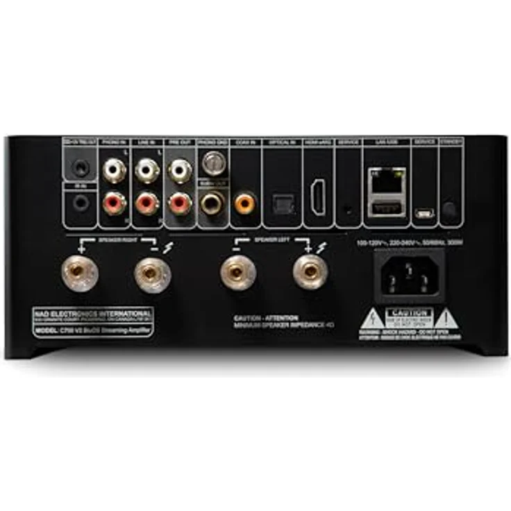 NAD C700 V2 Verstärker mit BluOS-Multiroom-Streaming, 80W, Schwarz – Bild 3