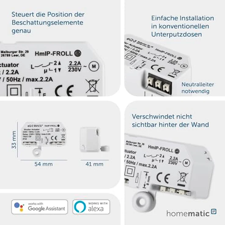 Homematic IP Rollladenaktor – Unterputz (HmIP-FROLL) – Bild 3