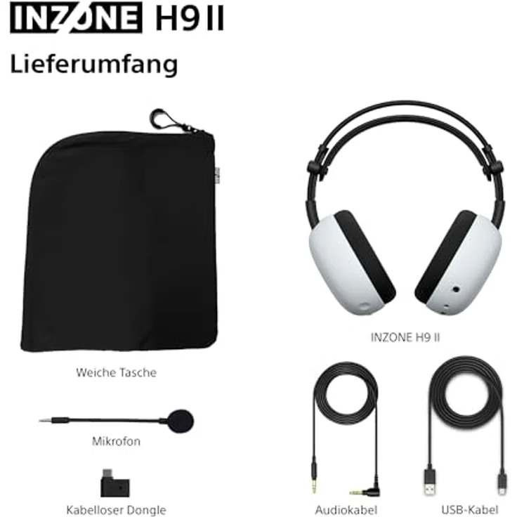 SONY INZONE H9 II, Over-ear Gaming-Headset mit Noise Cancelling, 360 Spatial Sound, Bluetooth, Weiß – Bild 12