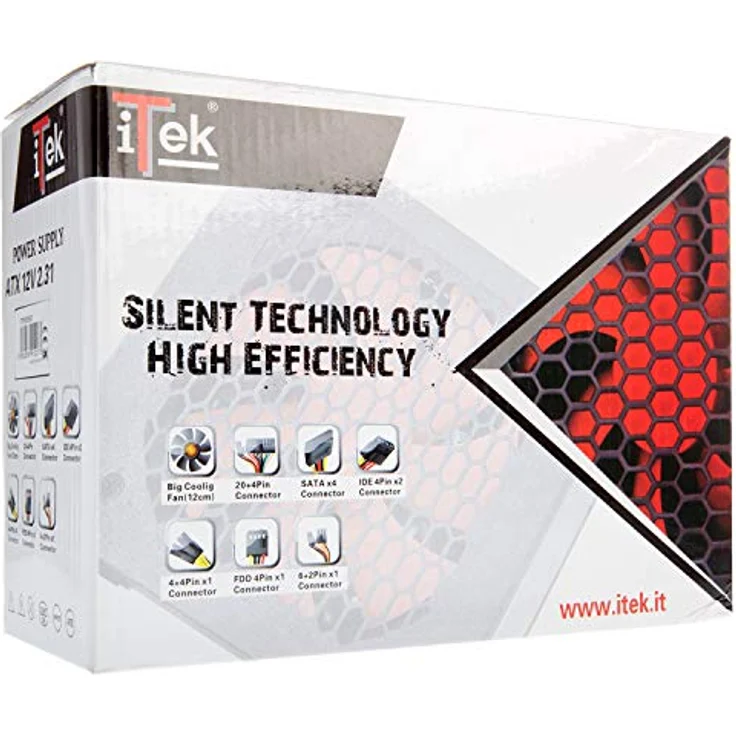 iTek Desert 750 750W ATX Schwarz, Rot Netzteil - Netzteile (750 W, 220-240, Aktiv, 12 cm, 1 Lüfter, Aktiv) – Bild 5