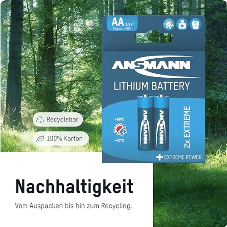 ANSMANN Extreme Lithium Batterie AA Mignon 8er Pack - 1,5V, LR6 - hohe Kapazität, extrem leich, 700% mehr Power – Bild 4