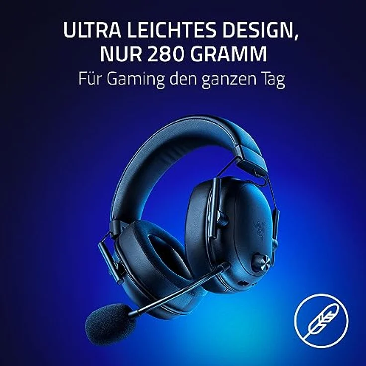 Razer BlackShark V2 HyperSpeed - Kabelloses ultra leichtes E-Sport-Headse (280g, HyperClear Super-Breitband-Mik, TriForce Titanium 50-mm-Treiber) Schwarz – Bild 5