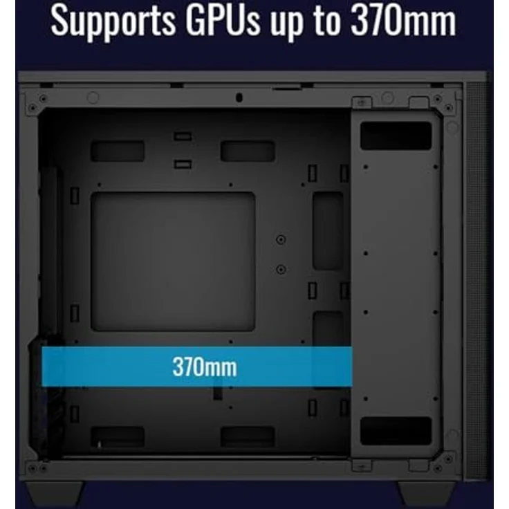 AeroCool Stormfront Mini-G-BK-V1 PC-Gehäuse, Micro-ATX und Mini-ITX Mainboard, 7 Lüfter Slots, unterstützt Wasserkühlung, Seitenfenster aus Temperglas, Schwarz – Bild 5