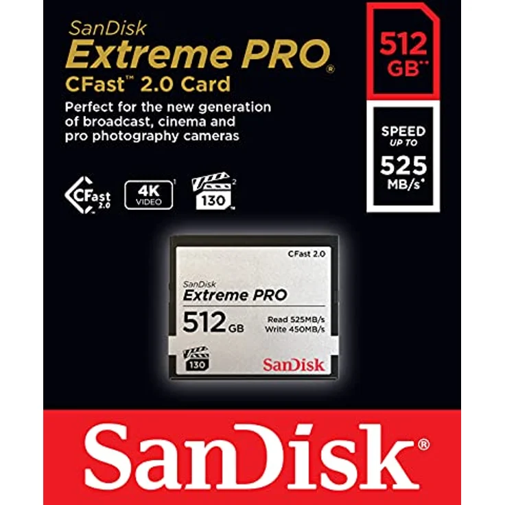 SanDisk Extreme PRO CFast 2.0 Speicherkarte, 512GB – Bild 2