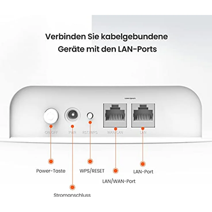 Tenda 4G07 4G LTE WLAN Router für SIM-Karten (CAT4, AC1200 Dualband 2,4GHz: 300Mbit/s + 5GHz: 867Mbit/s, 150 Mbit/s im Download) Plug & Play, LAN/WAN-Port, 2 Abnehmbare Antennen, MU-MIMO, Weiß – Bild 2