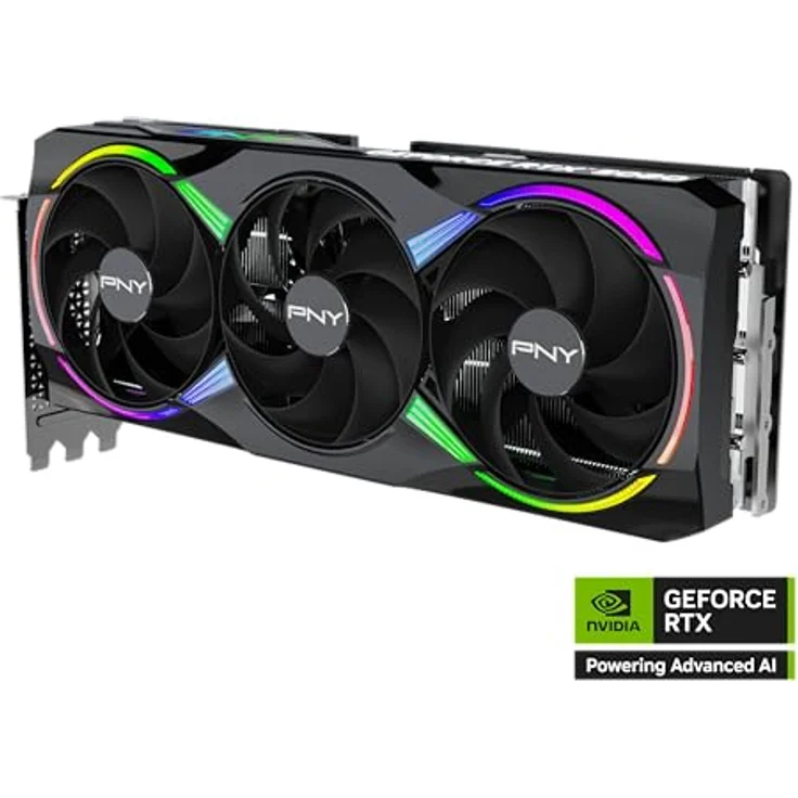 PNY GeForce RTX 5080 Epic-X OC, 16384 MB GDDR7 Next-Gen-Grafikkarte mit Triple-Fan-Kühlerdesign, RGB-LED-Beleuchtung – Bild 4