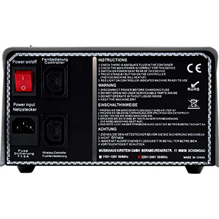 Komplettset Showlite SN-1200 Nebelmaschine 1200W inkl. Fernbedienung + 5 L Nebelfluid – Bild 5