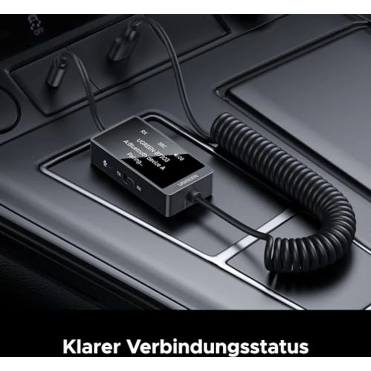 UGREEN Aux Bluetooth Adapter, 2-in-1 Klinke Bluetooth Transmitter & Empfänger mit LED-Display, duale Verbindung für 2 Geräte, Bluetooth 5.4, für Auto, TV und Stereoanlagen – Bild 3