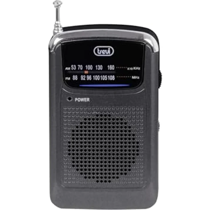 Trevi RA 710, Tragbares AM/FM Radio mit integrierten Lautsprecher und Kopfhöreranschluss, Grau – Bild 2