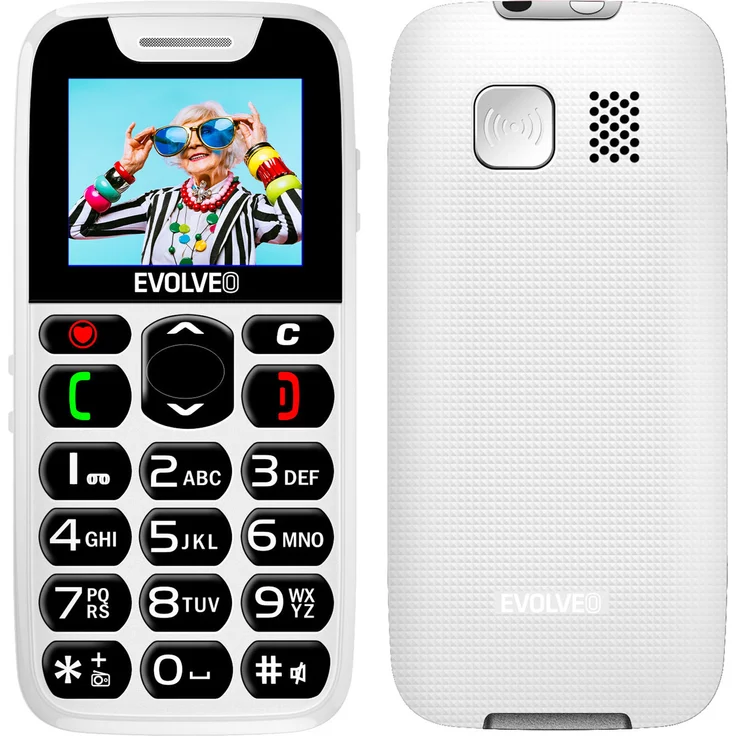 Evolveo EasyPhone, Senioren Smartphone mit USB-C und Ladestation, weiß