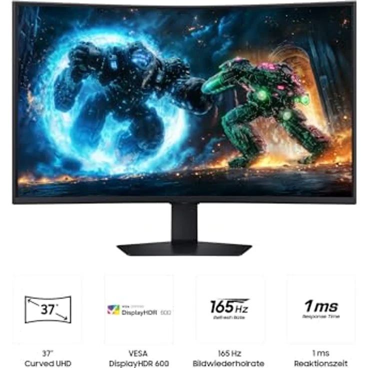 SAMSUNG Odyssey G75F 37 Zoll Curved Gaming Monitor, 4K UHD 3840 x 2160, 165 Hz, 1 ms, 1000R, VESA DisplayHDR 600, AMD FreeSync Premium Pro, Core Sync, LS37FG756EUXEN – Bild 4