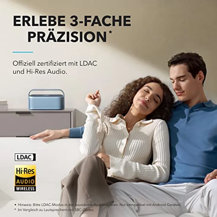 soundcore Motion x600 tragbarer Bluetooth Lautsprecher kabelloses Hi-Res Spatial Audio 50W räumlicher Sound IPX7 Wasserschutz 12h Wiedergabe Pro EQ Tragegriff AUX-IN (Schwarz) – Bild 5