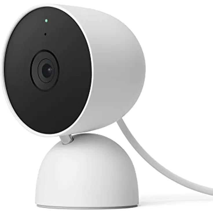 Google Nest Cam mit Kabel, Sicherheitskamera für Zuhause, Weiß, 5,69 x 6,4 x 9,84 cm; 393 Gramm
