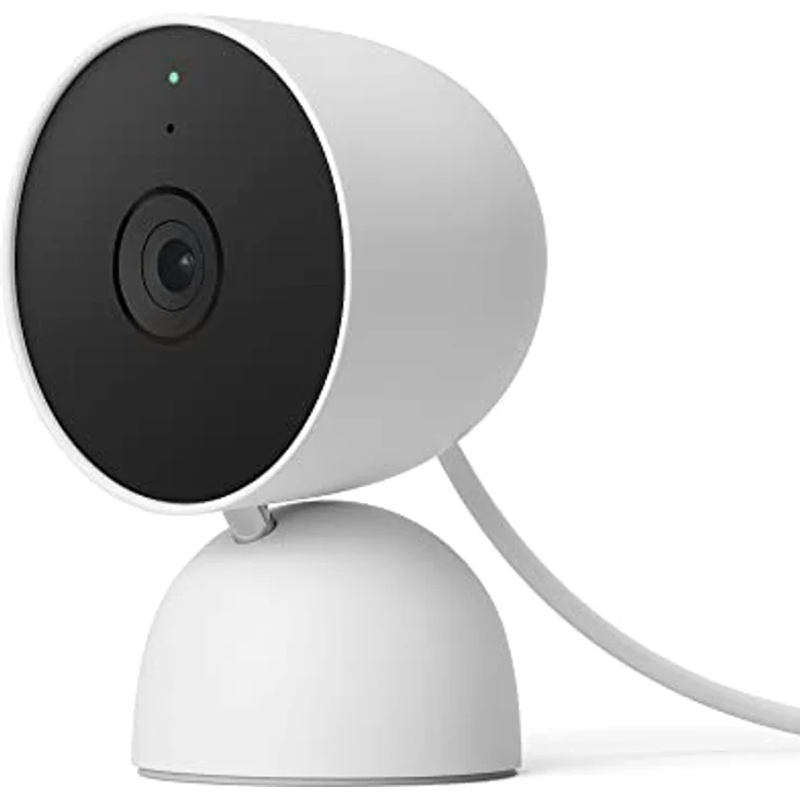 Google Nest Cam mit Kabel, Sicherheitskamera für Zuhause, Weiß, 5,69 x 6,4 x 9,84 cm; 393 Gramm – Bild 1